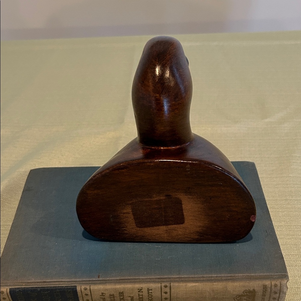 Vintage Wood Look Ceramic Duck Bookend with vintage 1945 Book. - Picture 2 of 7